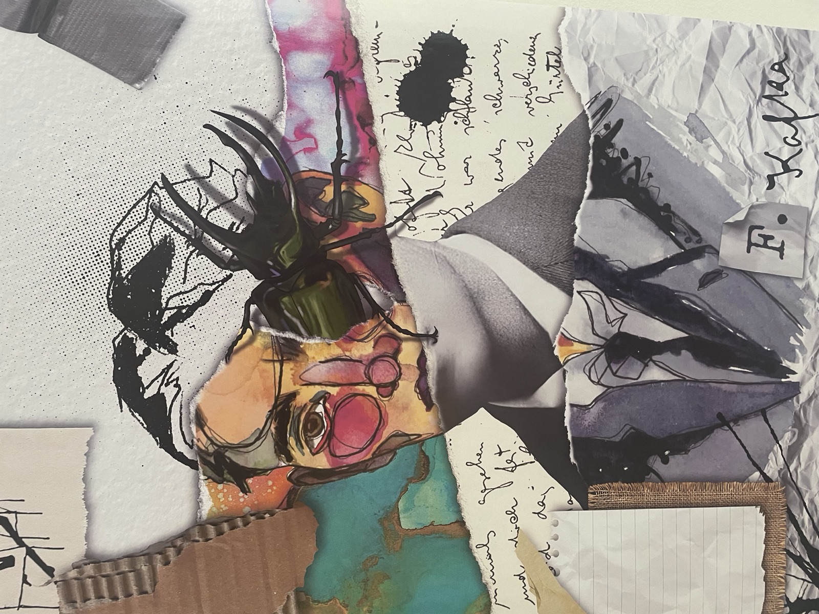 Art — Kafka, collaged